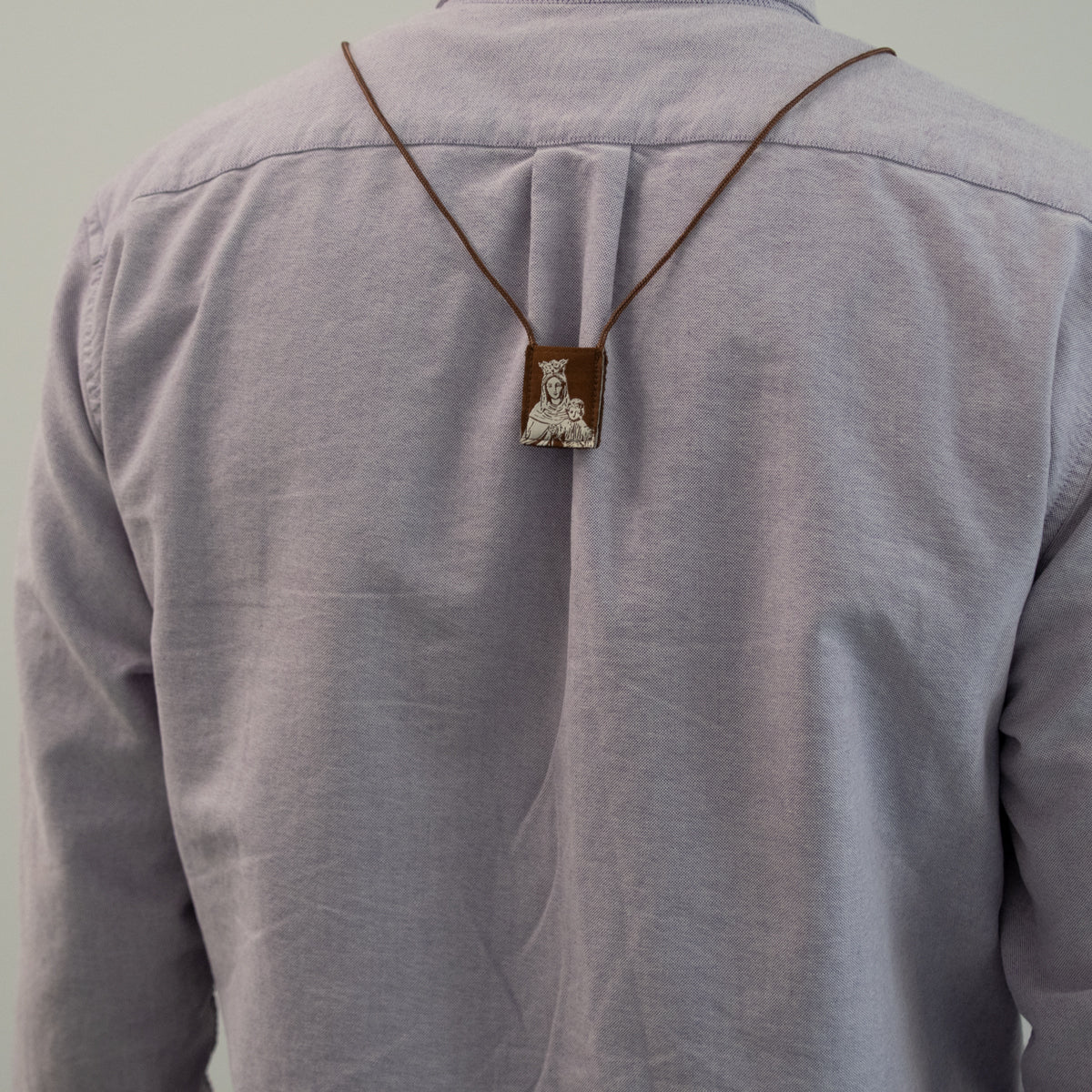 Premium Brown Scapular, Brown & Cream, Our Lady of Mt. Carmel with Promise - scapulars.com®