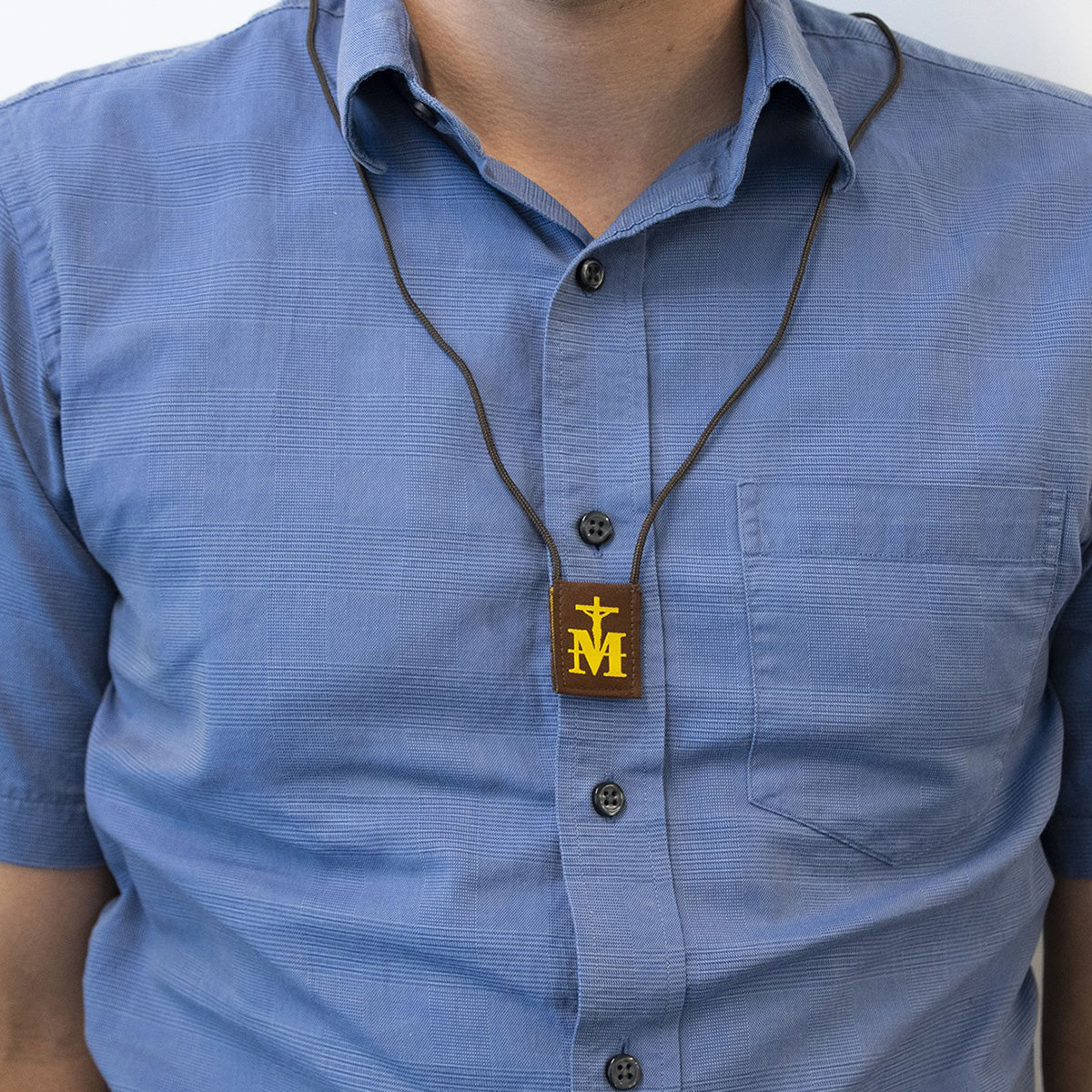 Premium Brown Scapular, Brown & Gold - scapulars.com®