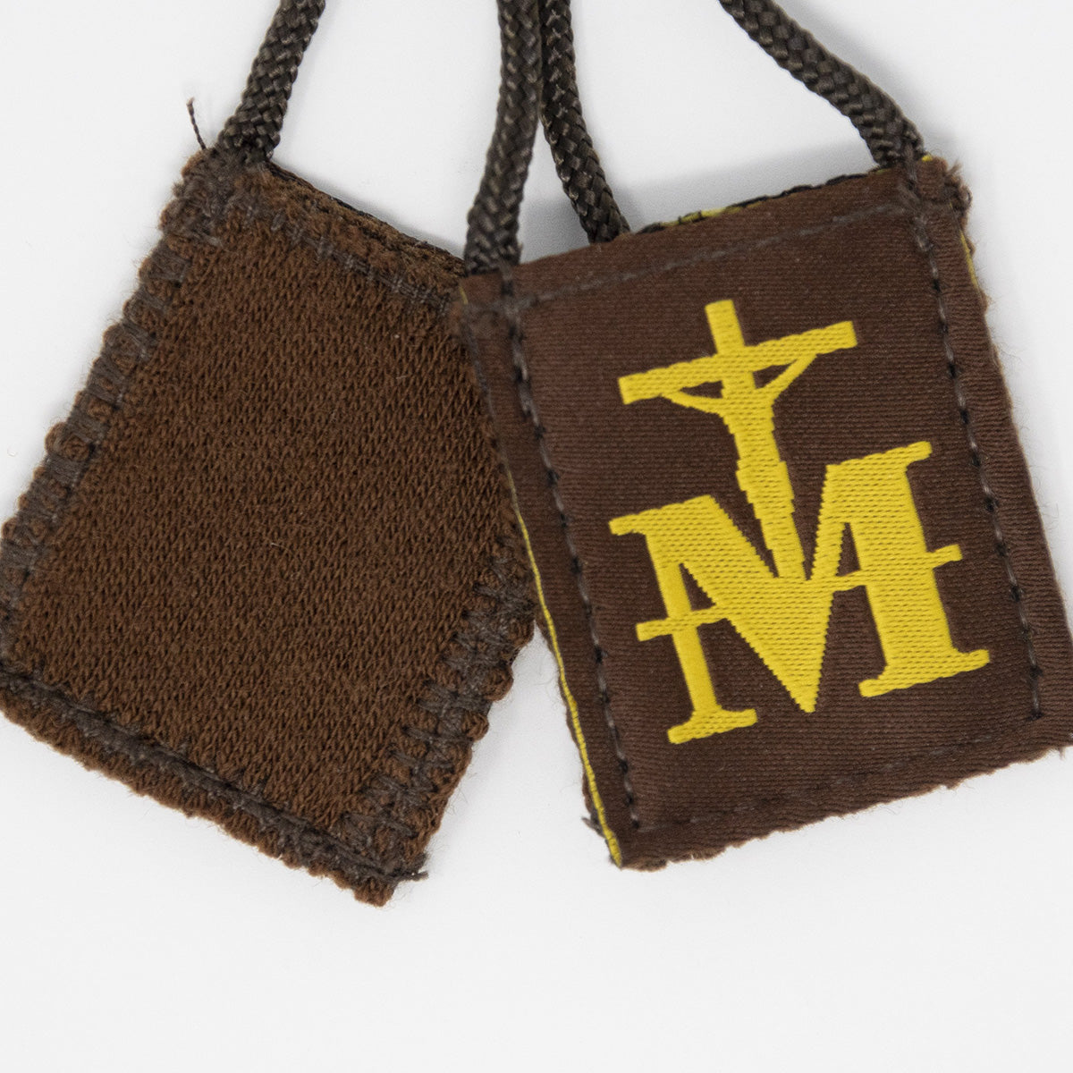 Premium Brown Scapular, Brown & Gold - scapulars.com®